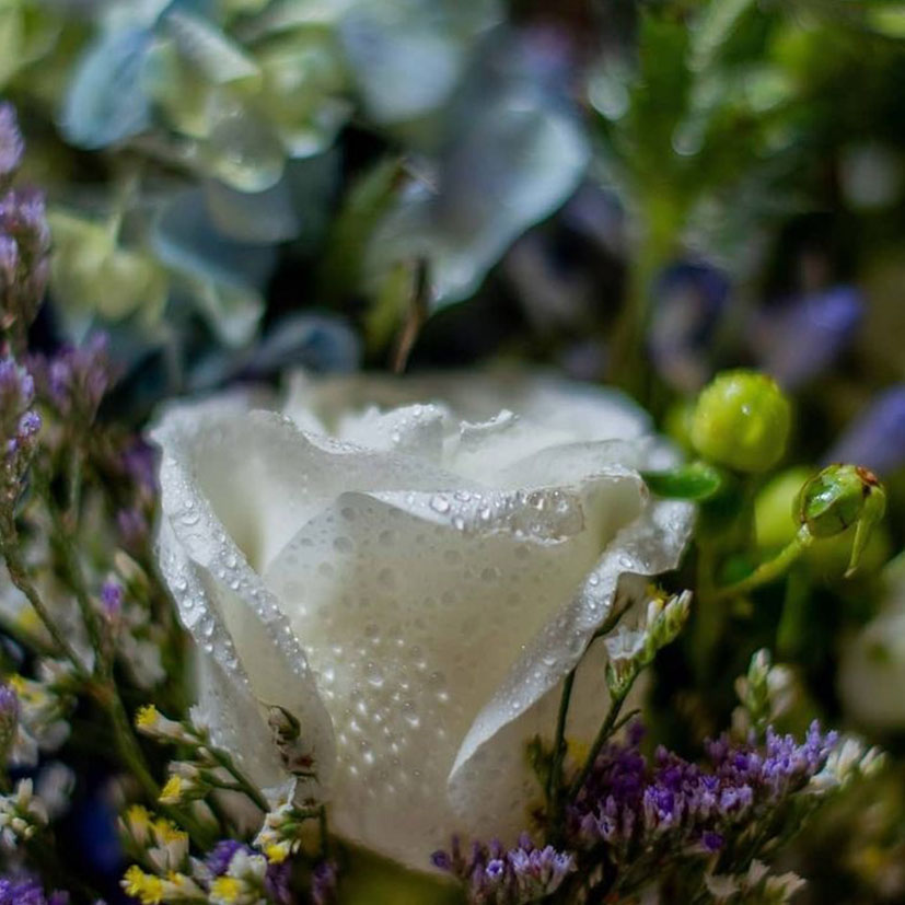 Blue Asymmetrical Bridal Bouquet1
